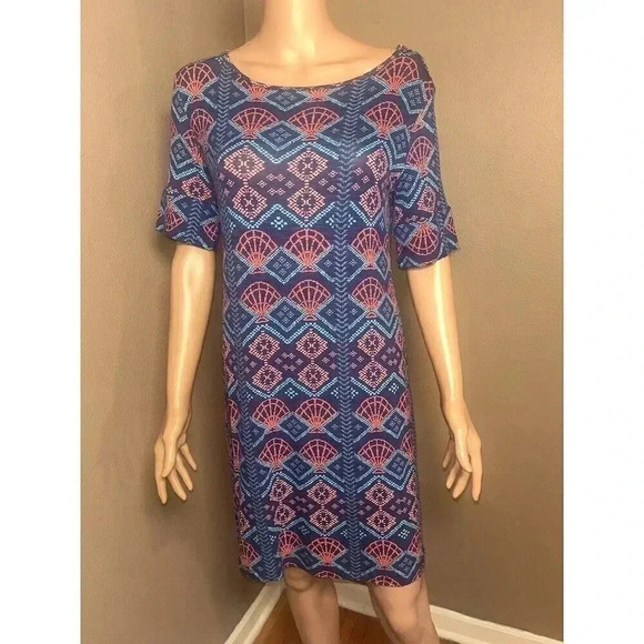 TORI RICHARD Honolulu Summer Short-Sleeve Shell Design Dress Small - Picture 1 of 8